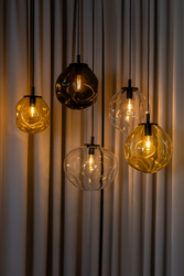 AVIA BLACK S pendant lamp amber 25 cm