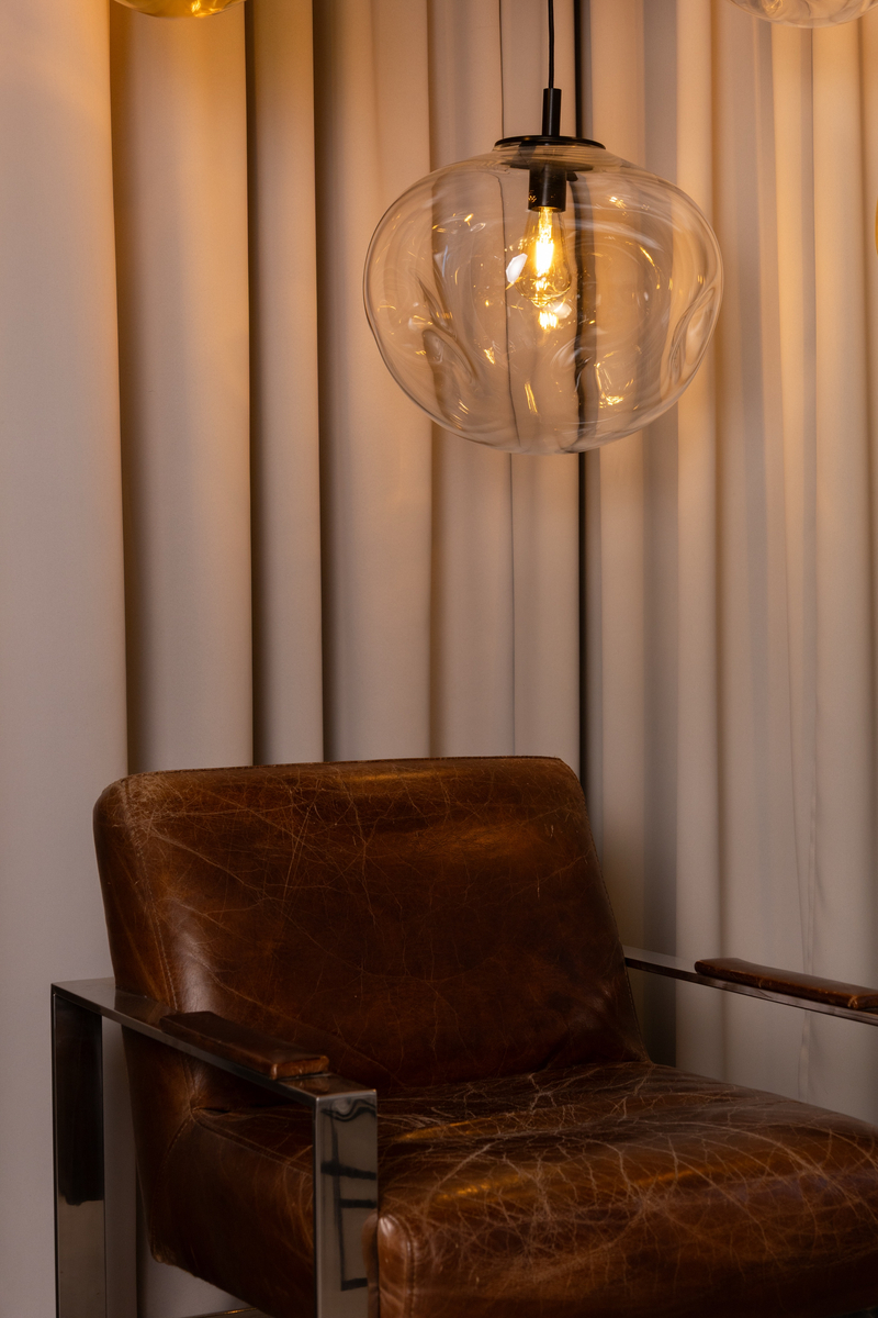 Lampa wisząca AVIA BLACK L transparentna, 40 cm