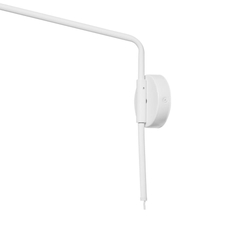 GASPAR wall lamp white, on a cantilever, with an on/off switch