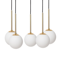Lampa wisząca złota LAMIA 5 KASPA czarny przewód, Kaspa