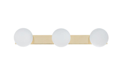 MIJA three-point wall lamp IP44, gold, 60 cm 