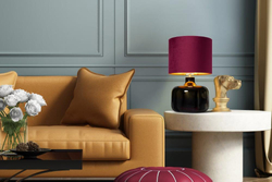 LORA table lamp maroon, black base
