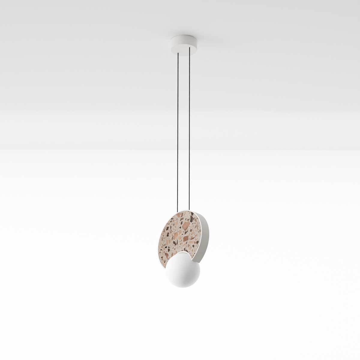 Lampa wisząca okrągła LEGRA IP44, kremowy