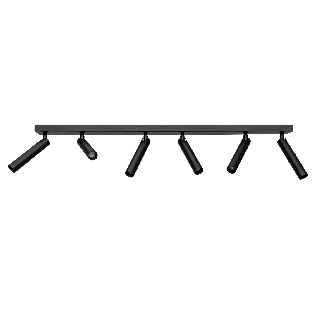 ROLL 6 six-point ceiling lamp black