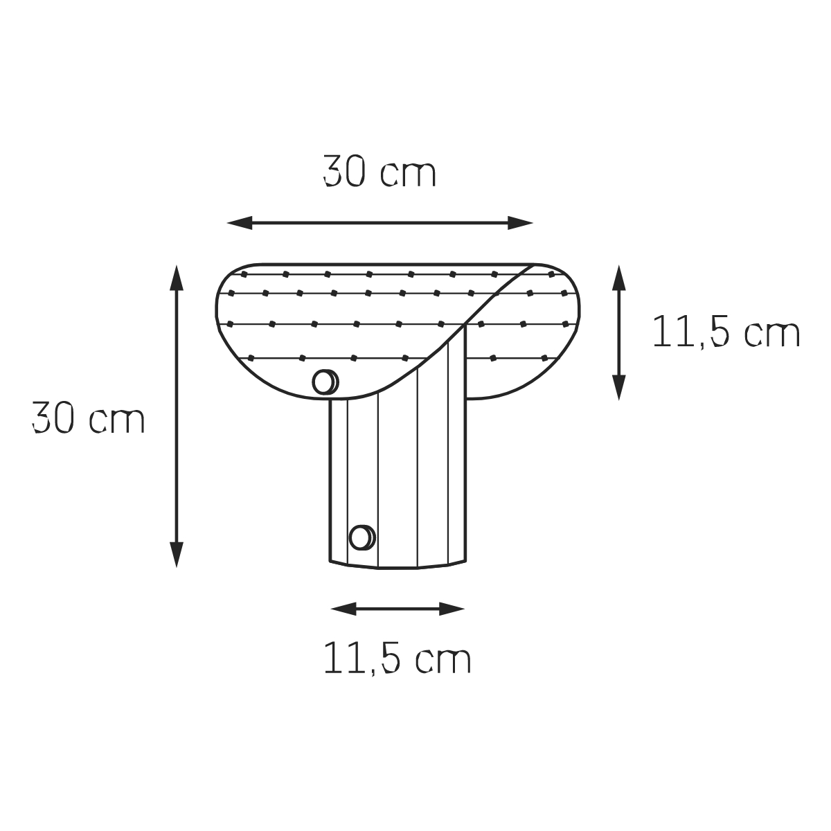 APOLIN table lamp with perforated canopy, 30 cm, brushed steel