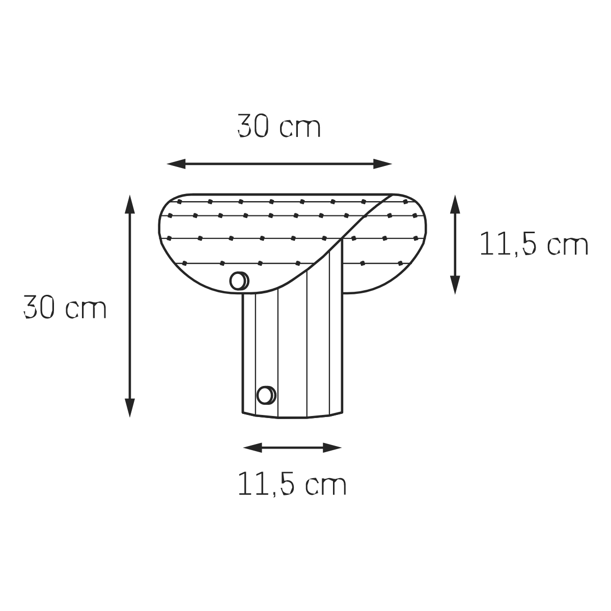 Lampa stołowa APOLIN z perforowanym daszkiem, 30 cm, szczotkowany mosiądz