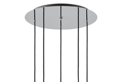 Lampa wisząca pięciopunktowa LONGIS CHROM 5 na plafonie
