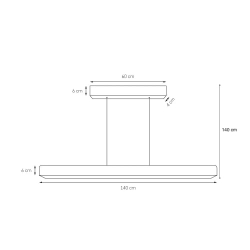 LINEA DIM linear pendant lamp black, with dimmer