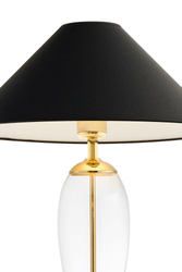 REA GOLD black table lamp with transparent base