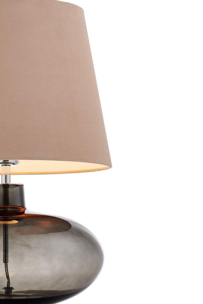 Lampa stołowa SAWA VELVET beżowa, przydymiona podstawa