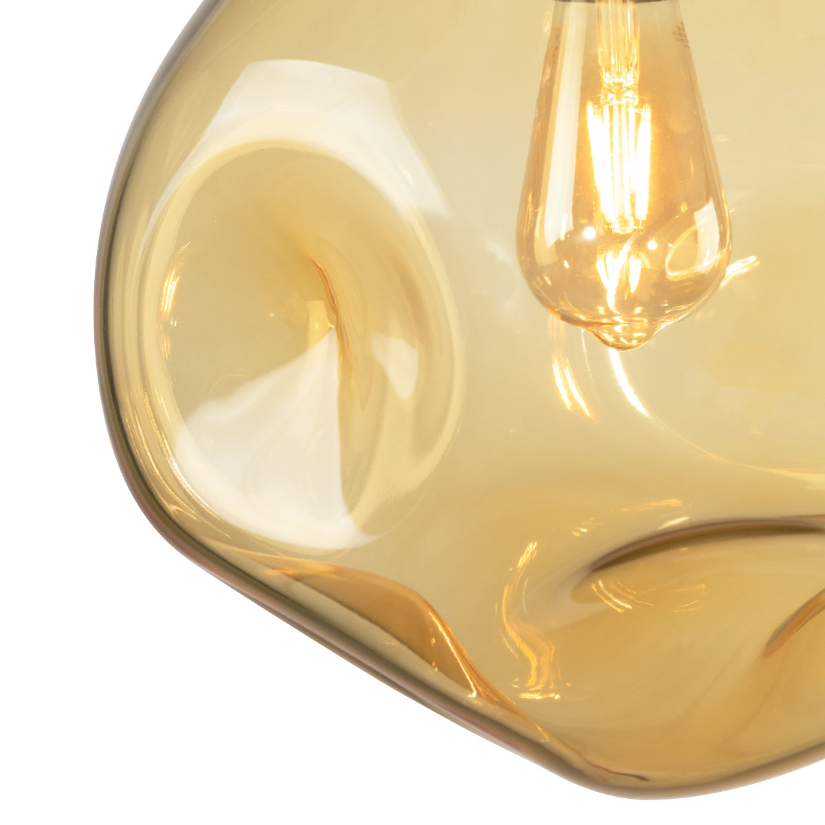 AVIA BLACK M amber pendant lamp, 30 cm