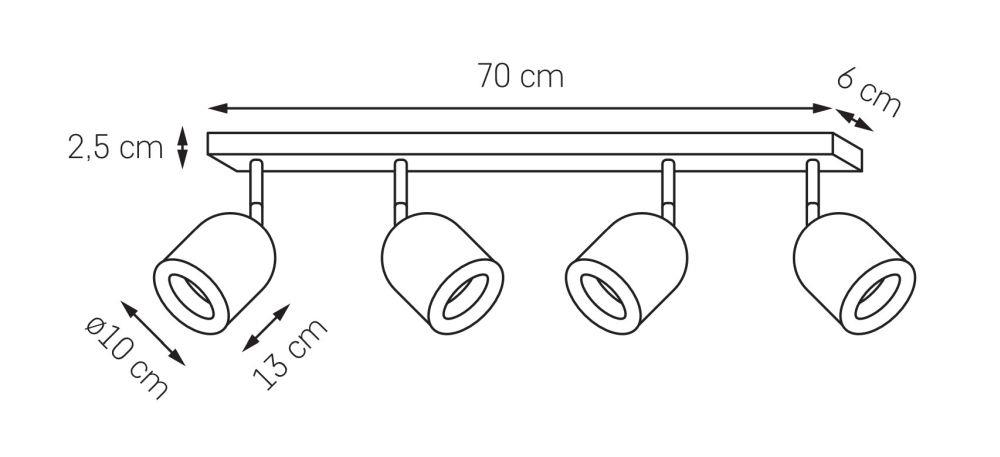 SPARK 4 KASPA graphite ceiling lamp, Kaspa