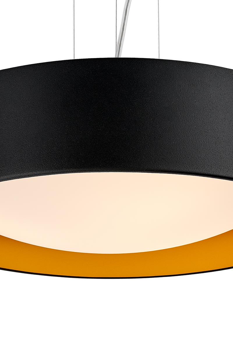 VERO pendant lamp black, 45 cm, gold interior