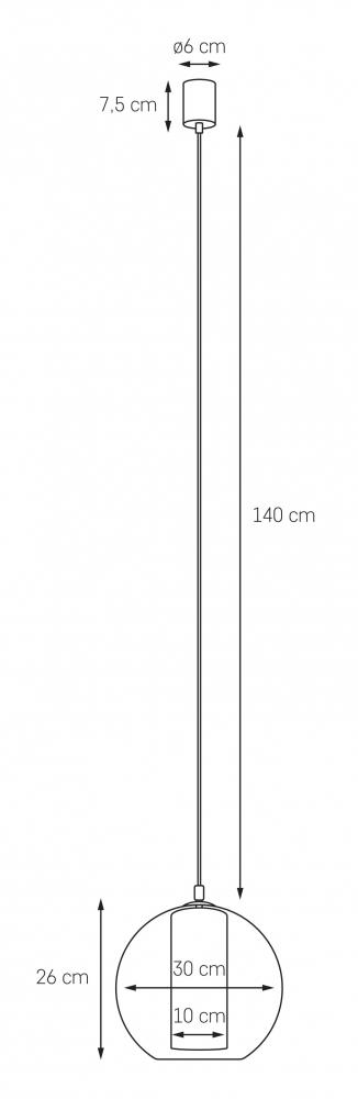 Lampa wisząca MERIDA M czarna, 30 cm