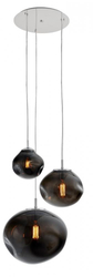 Lampa wisząca trzypunktowa AVIA 3 przydymiona, chrom