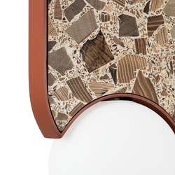 Oval wall lamp LEGRA IP44, terracotta