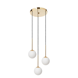 LAMIA 3 gold, black wire three-point pendant lamp