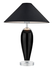 REA SILVER black table lamp with black base