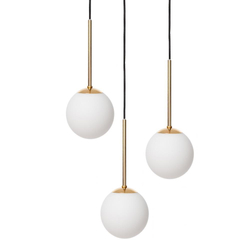 Lampa wisząca trzypunktowa LAMIA 3 złoto, czarny przewód