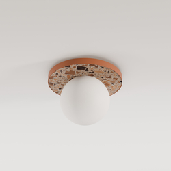 Round wall lamp LEGRA IP44, terracotta