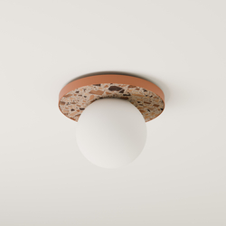 Round wall lamp LEGRA IP44, terracotta