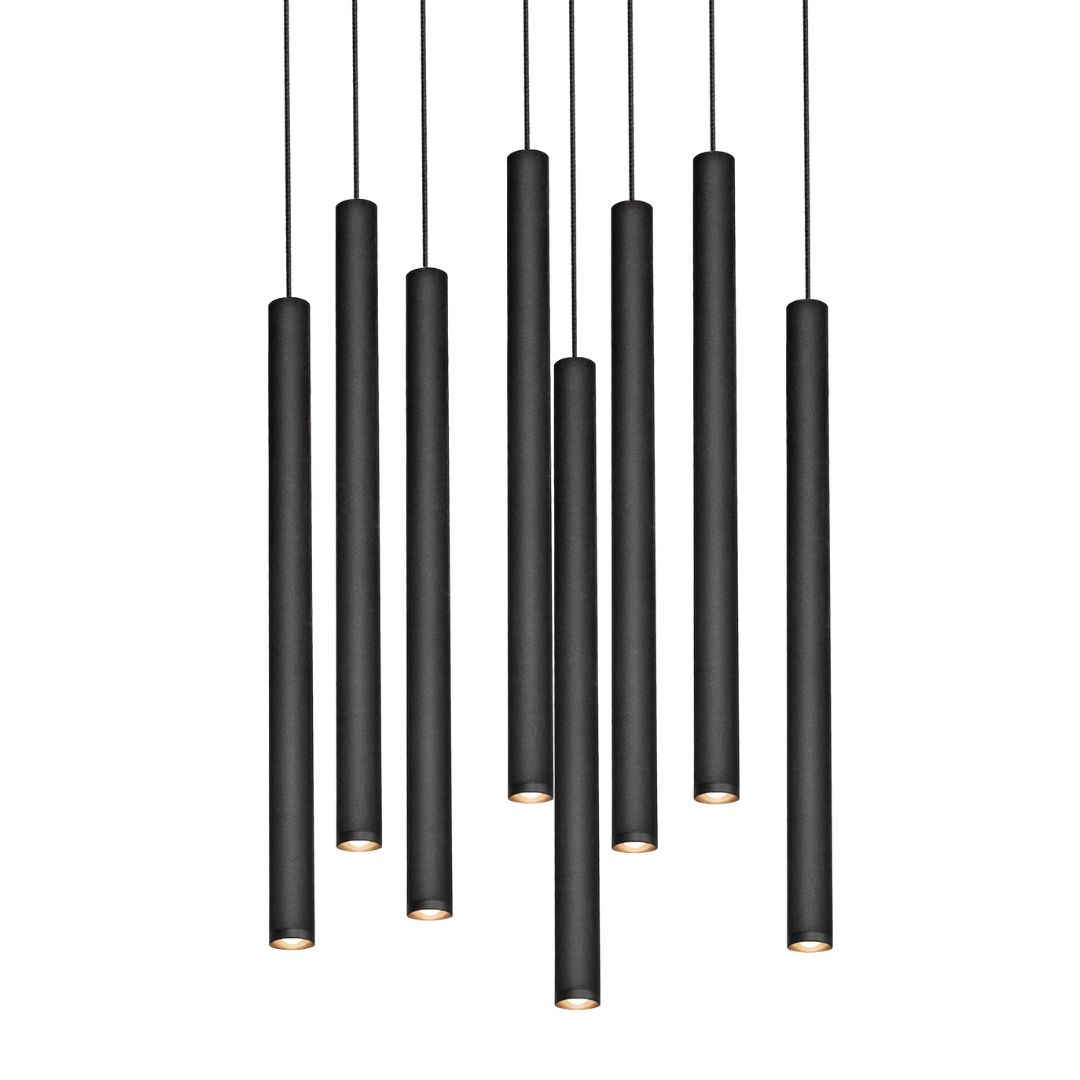 ROLL 8 eight-point pendant lamp black