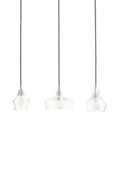 LONGIS LISTWA 3 KASPA chrome black pendant lamp, Kaspa