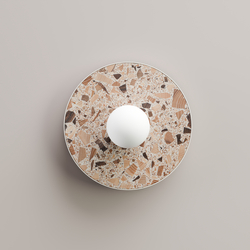 Round wall lamp LEGRA IP44, cream