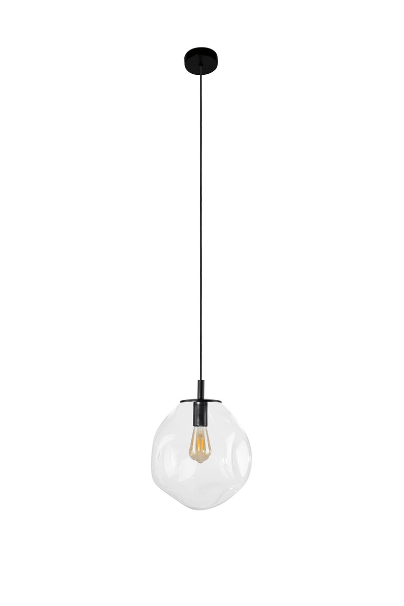 AVIA BLACK M transparent pendant lamp, 30 cm