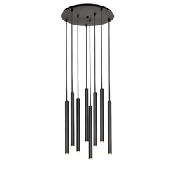 ROLL 8 eight-point pendant lamp black