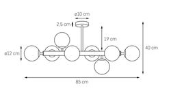 CUMULUS 3 gold ceiling lamp