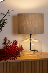 LORA table lamp flax, transparent base