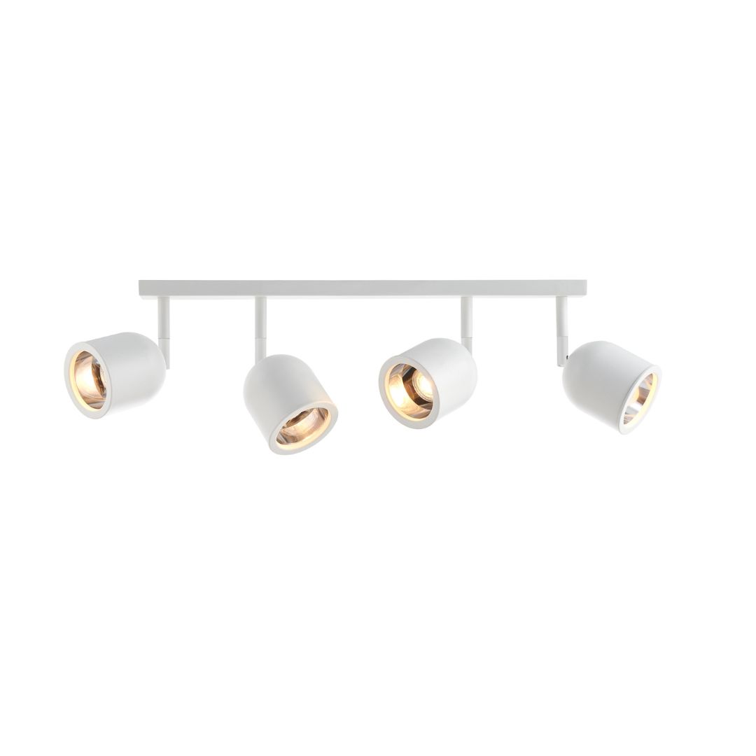 SPARK 4 four-point ceiling spotlight white, on strip