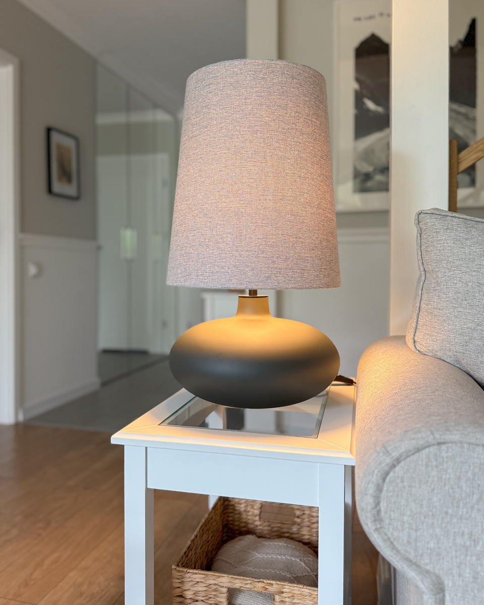Lampa stołowa SAWA CLASSIC XL błękitny melanż, grafitowa podstawa