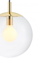 Lampa wisząca ALUR S złota, transparentny klosz, 25 cm