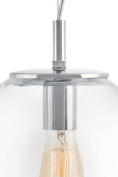 AVIA M transparent pendant lamp, 30 cm, chrome