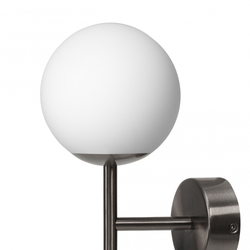 MIJA DECO IP44 bathroom wall lamp, brushed titanium