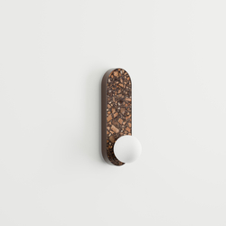 Oval wall lamp LEGRA IP44, brown