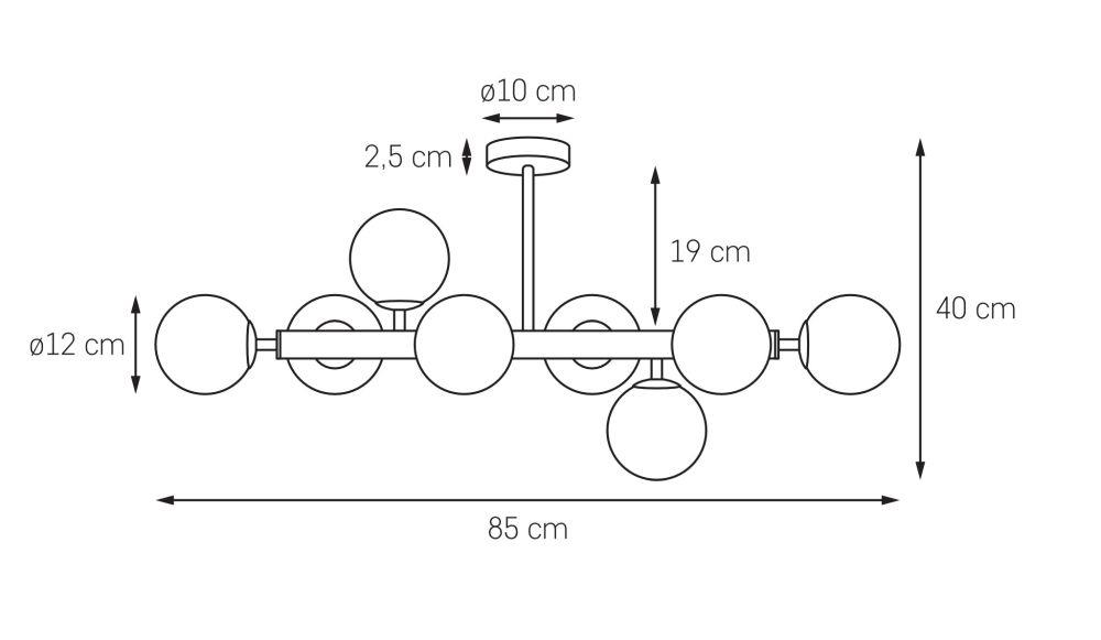 Lampa przysufitowa CUMULUS 3 chrom