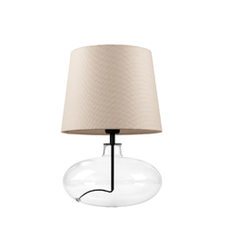 Lampa stołowa SAWA NEW beżowa, transparentna podstawa
