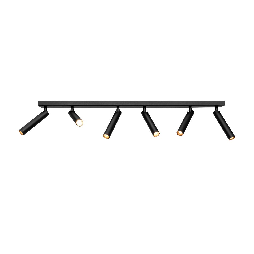 ROLL 6 six-point ceiling lamp black