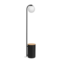 BOTANICA DECO XL floor lamp black, light oak, 147 cm