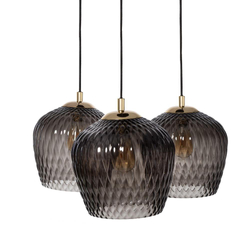 VENUS 3 three-point pendant lamp in graphite, on a plafond