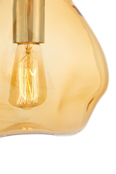 Підвісний світильник AVIA S бурштиновий, 25 см, хром