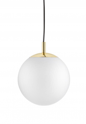 Lampa wisząca ALUR S złota, biały klosz, 25 cm