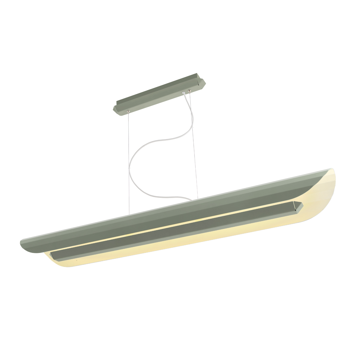 APOLIN 120 cm linear pendant lamp, sage and white