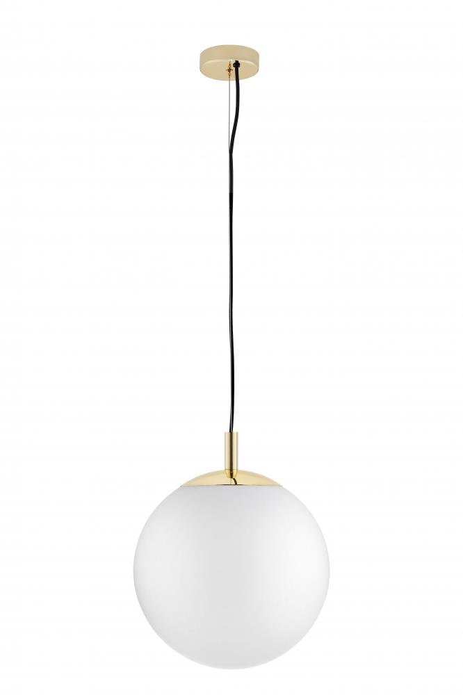 ALUR M gold pendant lamp, white shade, 30 cm