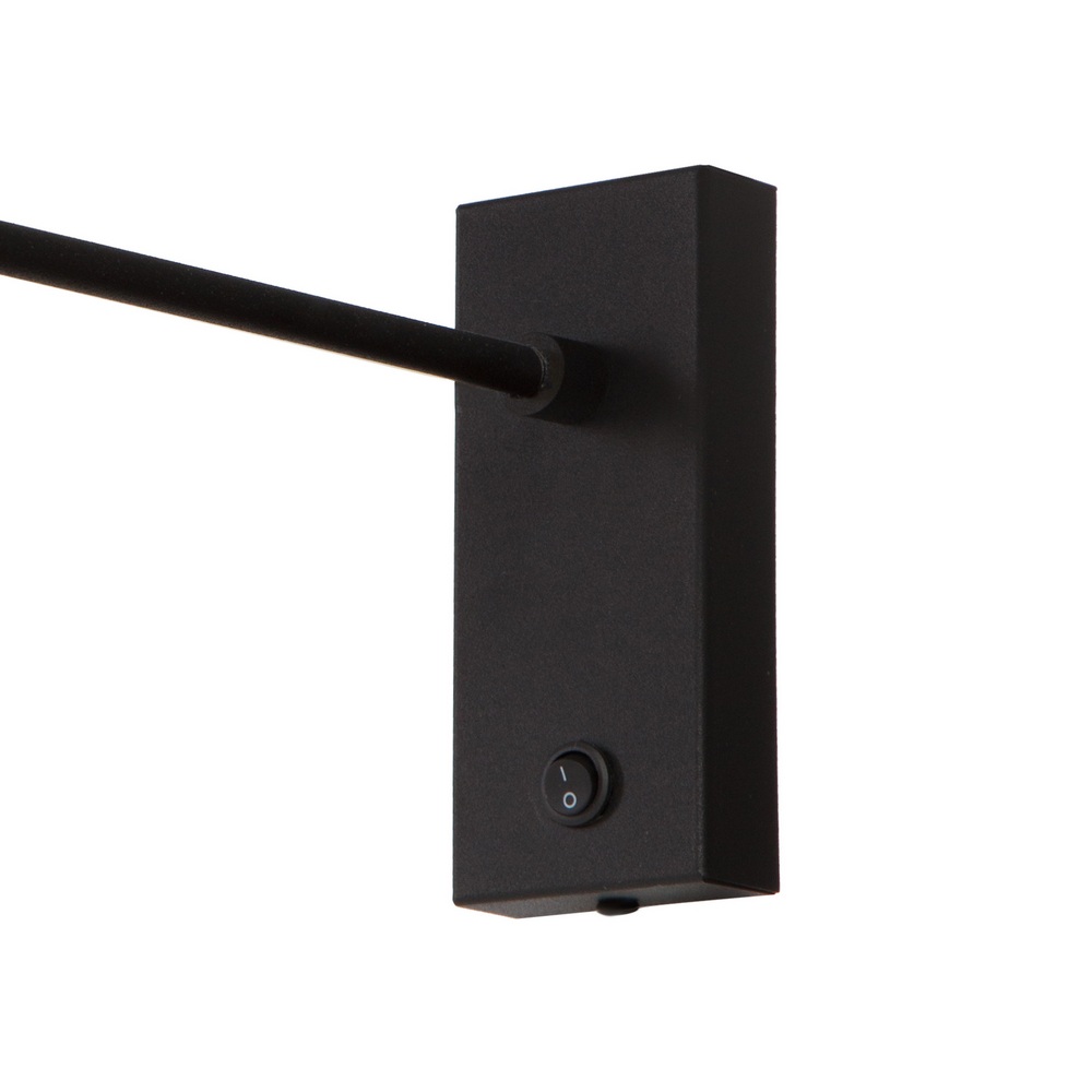 Wall lamp ROLL black, on a boom, with an on/off switch