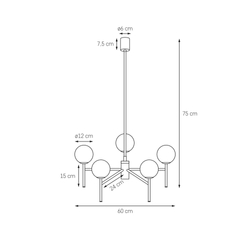 Żyrandol Aero złoty