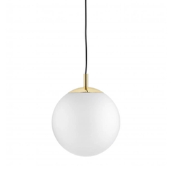 ALUR M gold pendant lamp, white shade, 30 cm